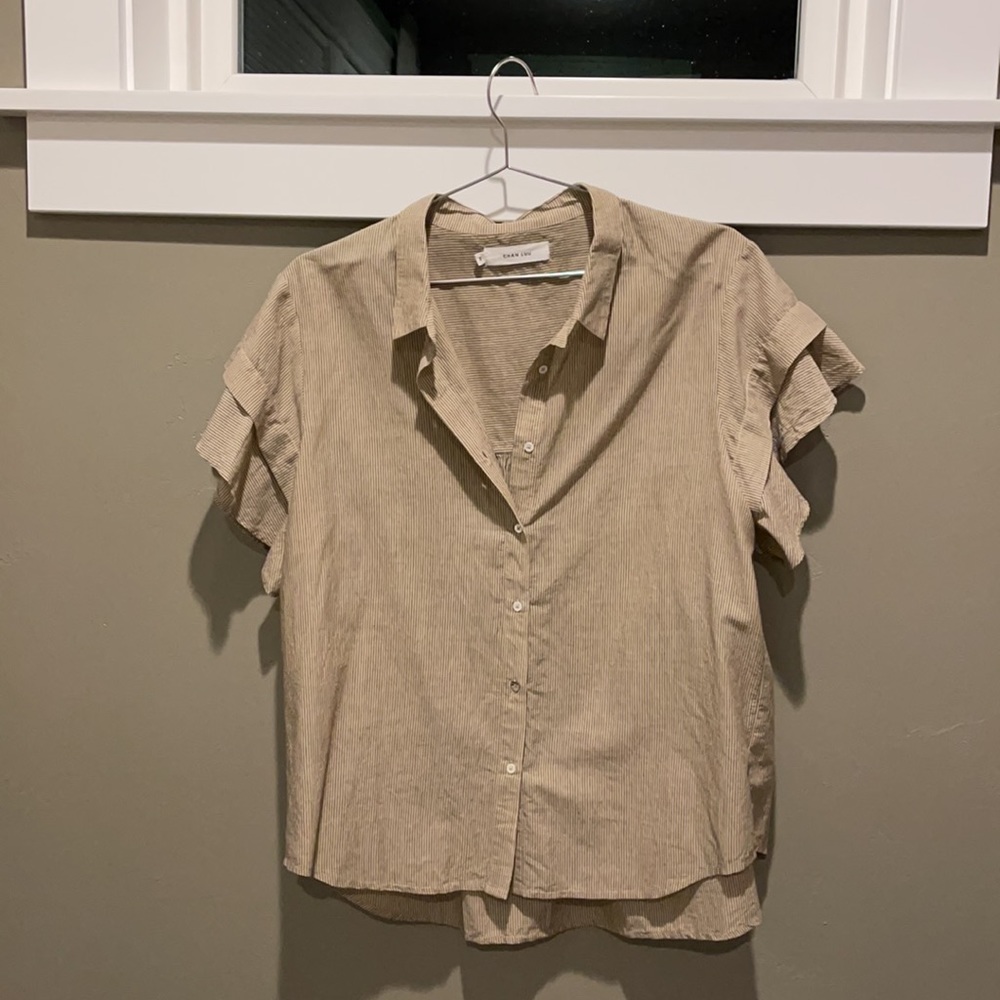Never Worn Chan Lu Ruffled Sleeve Top
